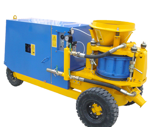 máquina de concreto projetado com motor diesel