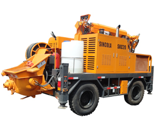 Concrete spraying machine