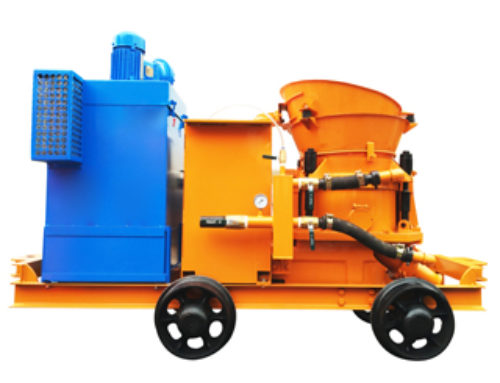 Dedusting concrete shotcrete machine