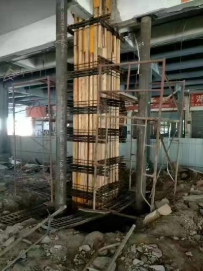 Column enlarged section reinforcement